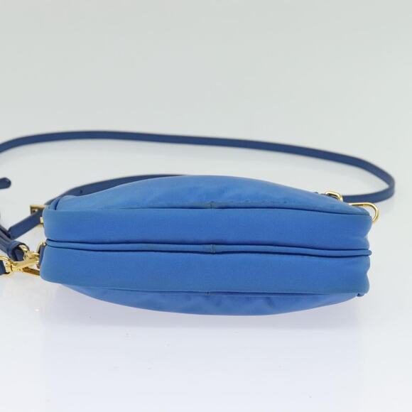 PRADA Shoulder Bag Nylon Gold Blue - Picture 9 of 12
